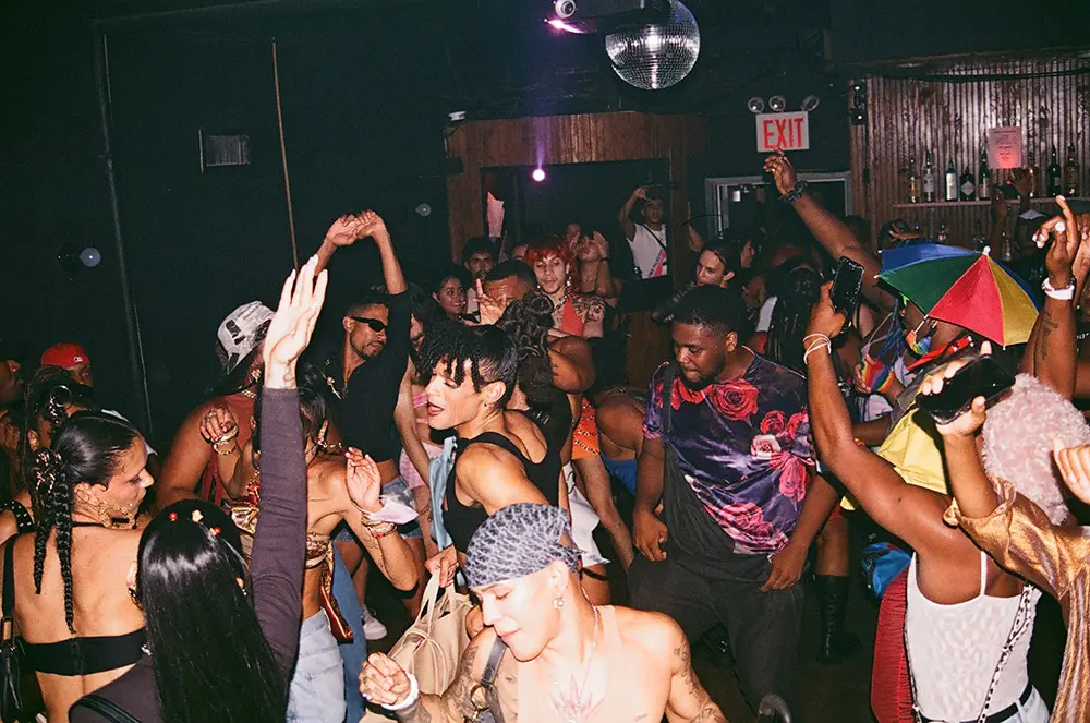 People dancing in a room